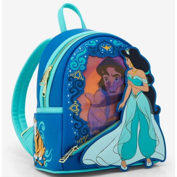 Loungefly Disney Aladdin Jasmine Lenticular Portrait Mini Backpack,wallet& Charm - Picture 13 of 17
